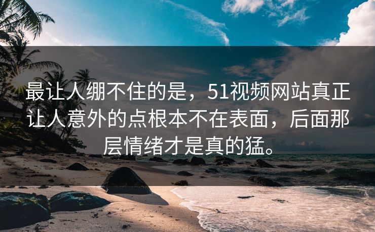 最让人绷不住的是，51视频网站真正让人意外的点根本不在表面，后面那层情绪才是真的猛。