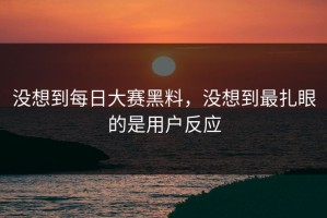 没想到每日大赛黑料，没想到最扎眼的是用户反应